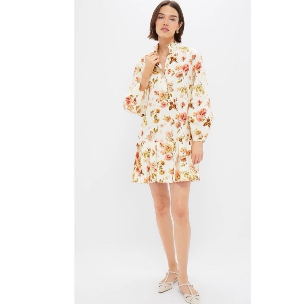 Tuckernuck Cream Floral Long-Sleeve Tunic Dress